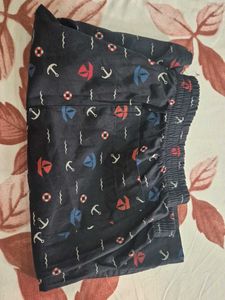 Men&#39;s Navy Nautical Print Swim Shorts