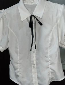Bow White Blouse