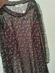 net Top Floral Print