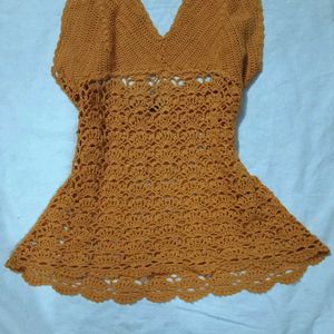 Crochet Halter Mini Dress
