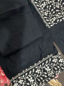 Black Embroidered Kurta Set