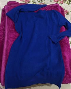 Blue Knit Pullover Sweater