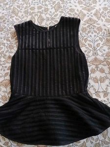 Chic Black Peplum Top