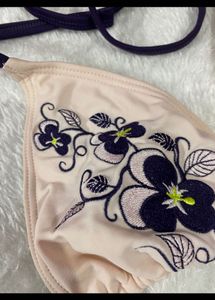Floral Embroidered Bikini Top