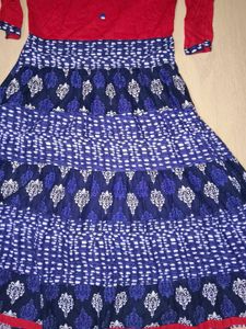 Red &amp; Blue Tiered Dress