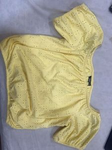 Cute Yellow Off-Shoulder Top