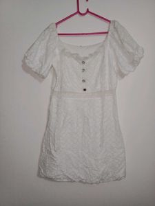 White Lace Mini Dress