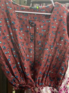 Floral Tie-Front Crop Top