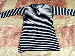 Navy &amp; White Striped Cotton Tunic | Casual &amp; Comfy