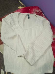 White Textured Top