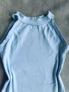 Light Blue Halter Neck Top