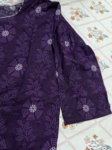 3pc Cotton Suit Purple