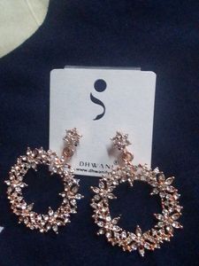 Floral Crystal Drop Earrings