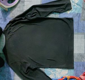 &#39;Here &amp; Now&#39; black full sleeves regular fit tshirt
