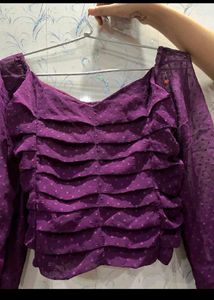 Purple Ruffle Top