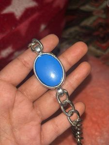 Blue Stone Chain Bracelet