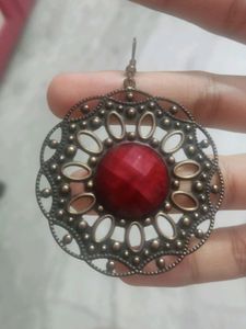 Red Stone Studded Earring