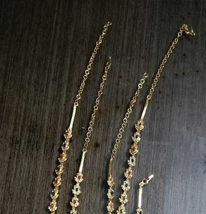 A Long Gold Plated Haram Set (3 Pieces)