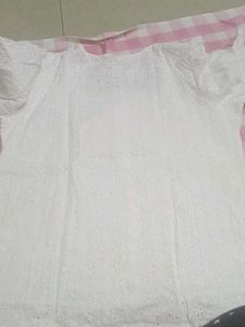 White Eyelet Blouse with Ruffle Sleeves