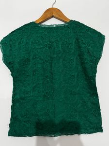 Emerald Green Lace Top