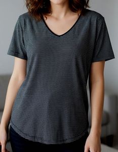 Black And White Striped T Shirt (L)
