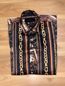 ZARA MAN Chain Link Print Long Sleeve Shirt
