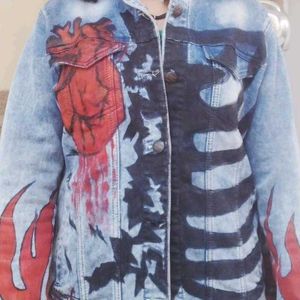 Unique Hand-Painted Denim Jacket