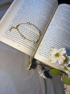 Gold &amp; White Stone Bracelet
