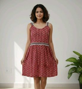 Cute Red Paisley Print Sundress