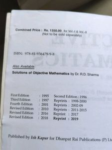 (Vol 1 and 2) Objective Mathematics RD Sharma