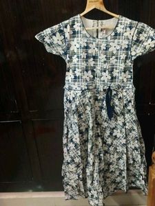 Black And White Flower Printed Dress