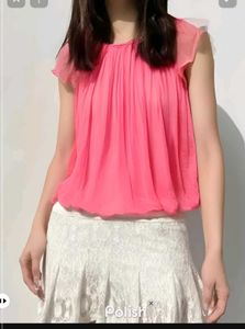 New With Tag Korean Beads Pink Cute Top
