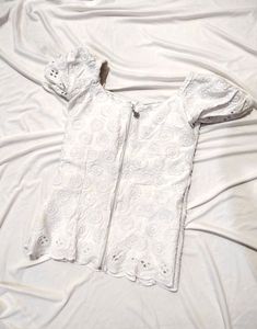 Pinterest Sweetheart Neck Chikankari Padded Top