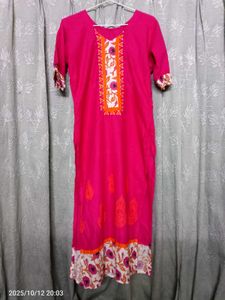 Pink Floral Kurta