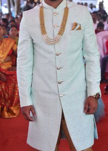 Mens Sherwani For Engagement/Wedding(Pista Colour)