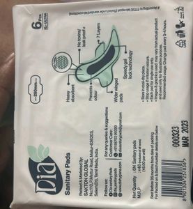 Dia Sanitary Pads - 6 Count