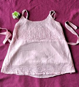 Pink Embroidered Cami Top