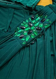 Emerald Green Embellished Ready to Wear Saree