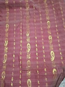 Maroon &amp; Gold Jacquard Saree