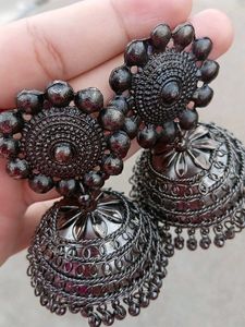 Black Jhumka Earrings