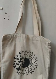 Sunflower Butterfly Tote Bag