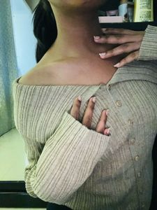 Off-shoulder Ribbed Knit Top