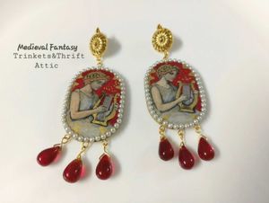 Handmade Medieval Style Clay earrings