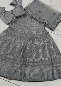 Grey Embroidered Lehenga Choli