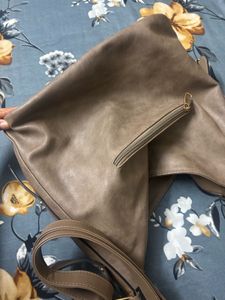 brown leather bag
