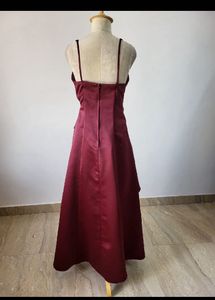 Maroon satin gown