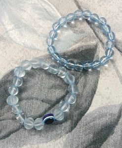 Blue Beaded Bracelet Set of 2