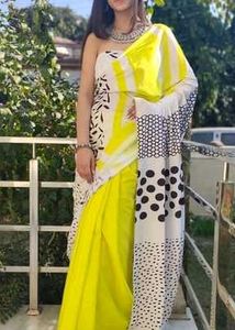 Quirky Neon Green Saree