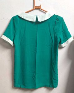 Green Collared Top