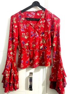 Floral Red Top